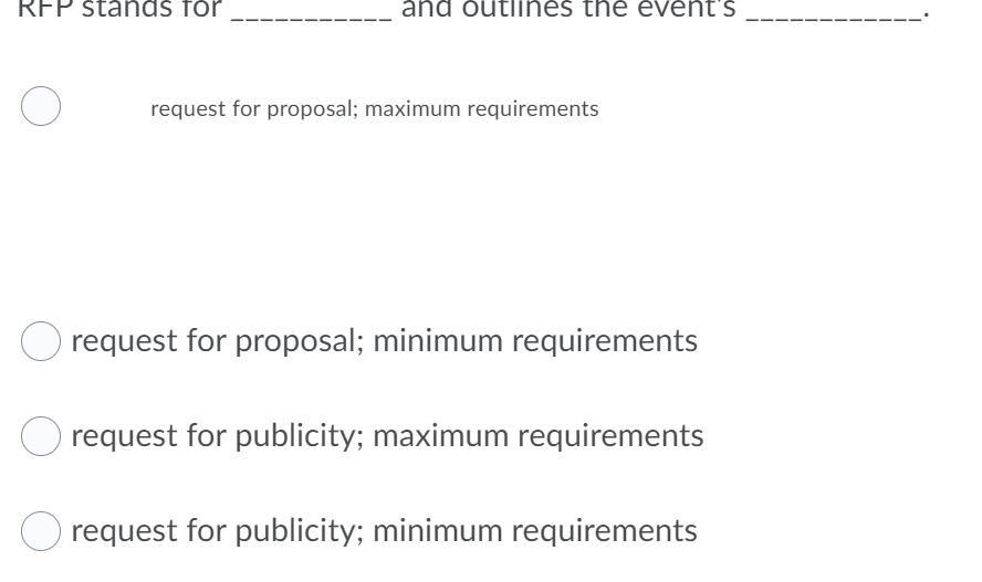Solved REP stands for and outlines the event's request for
