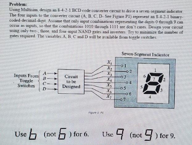 Solved Using multisim, design an 8-4-2-1 BCD code converter | Chegg.com