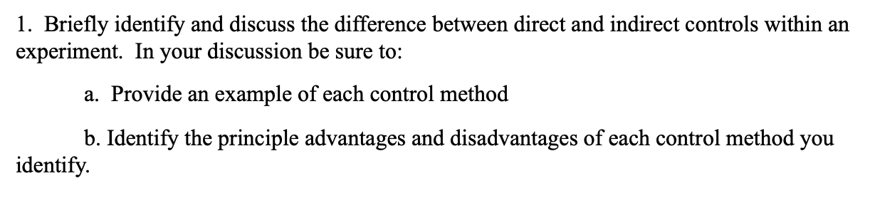 Solved 1. Briefly identify and discuss the difference | Chegg.com