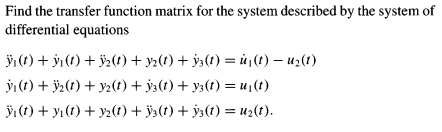 Solved Find the transfer function matrix for the system | Chegg.com