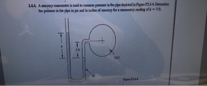 Solved 244. A merçury masometer is used to measure pressure | Chegg.com