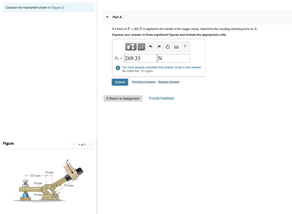 Solved Consider A Mechanism Shown In The Figure And Assume Chegg Com