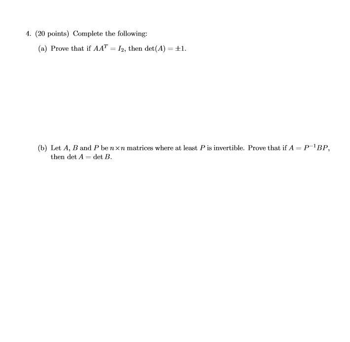 Solved 4 Points Complete The Following A Prove That Chegg Com