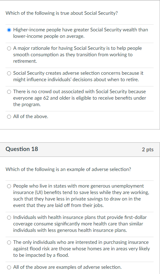 Solved Which Of The Following Is True About Social Security? | Chegg.com