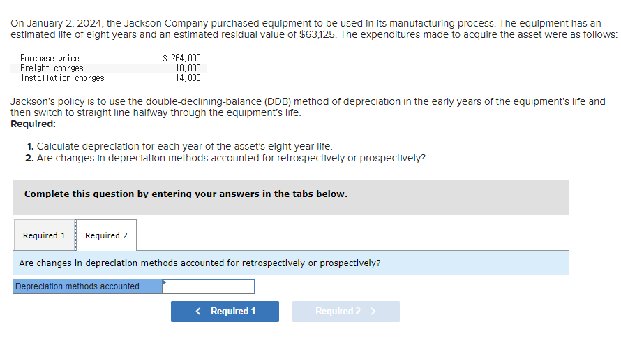Solved On January 2,2024 , the Jackson Company purchased