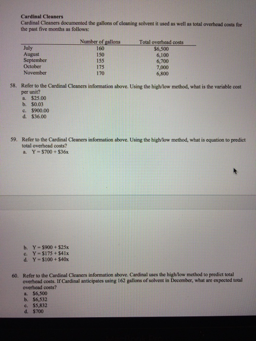 Solved Cardinal Cleaners Cardinal Cleaners documented the