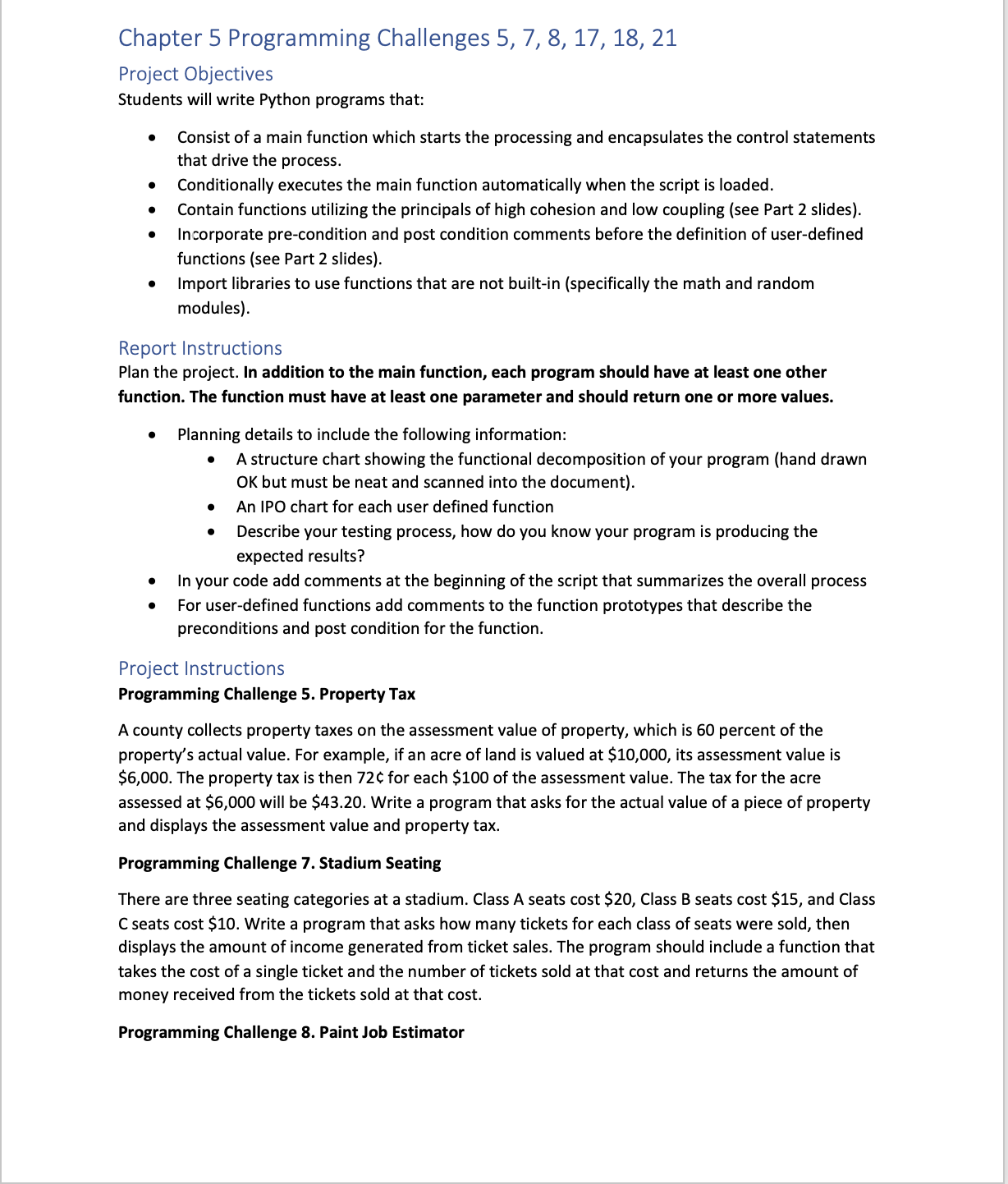 Solved Chapter 5 Programming Challenges 5, 7, 8, 17, 18, 21 | Chegg.com