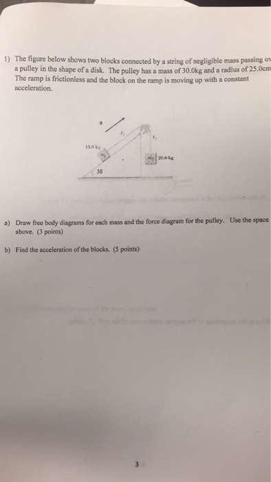 Solved 1) The figure below shows two blocks connected by a | Chegg.com