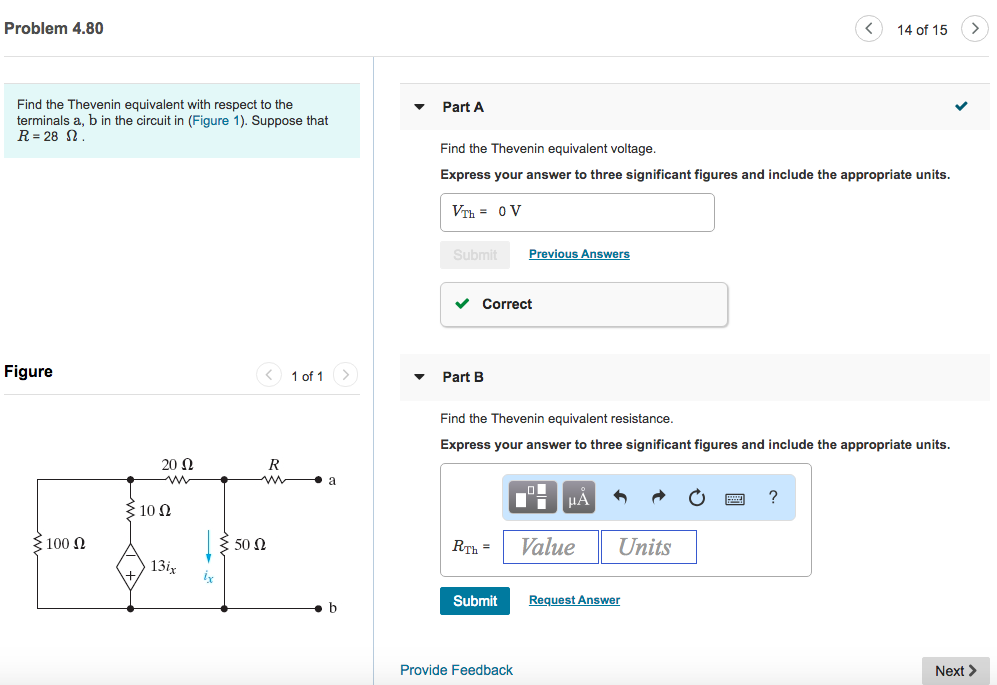 Solved Problem 4.80 14 of 15 > Find the Thevenin equivalent | Chegg.com