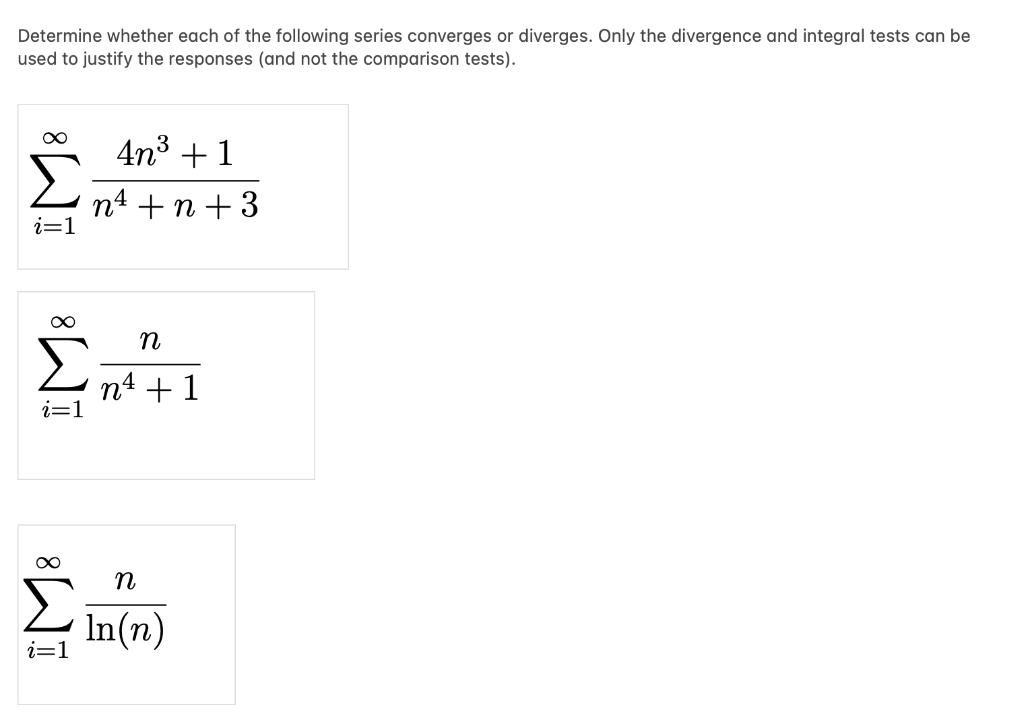 Solved Determine whether each of the following series | Chegg.com