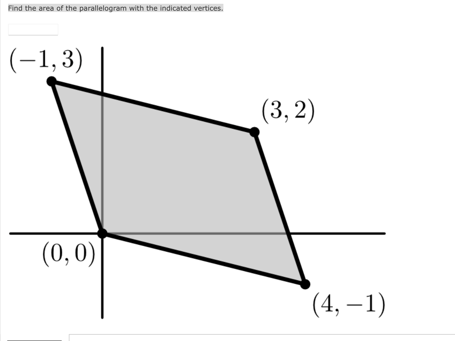 how to find the area of a parallelogram with vertices in 3d