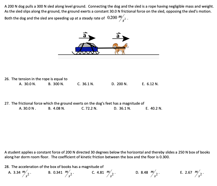 Solved A 200 N dog pulls a 300 N sled along level ground. | Chegg.com