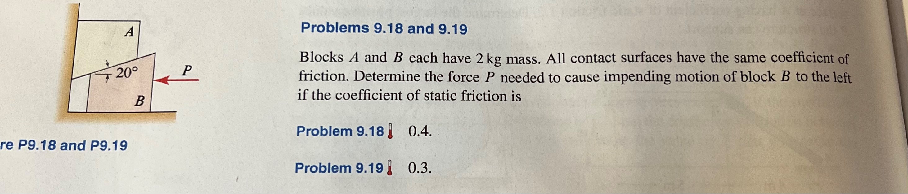 Solved Blocks A And B Each Have 2 Kg Mass. All Contact | Chegg.com