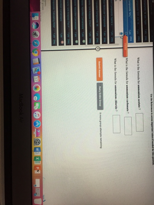 Solved What is the formula for ammonium acetate? _________