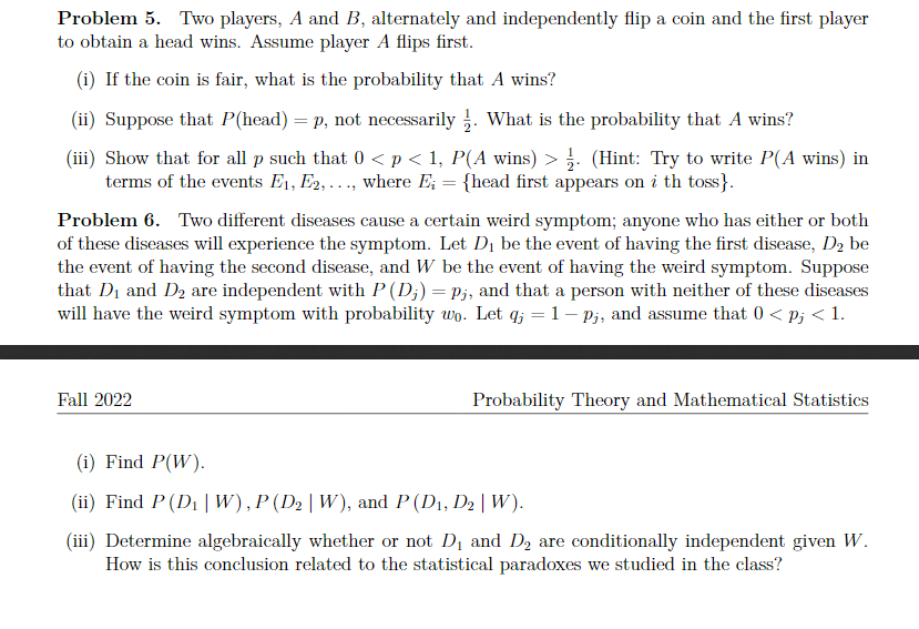 Solved Problem 5. Two Players, A And B, Alternately And | Chegg.com