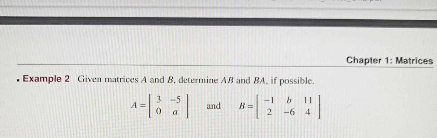 Solved 1.2 Matrix Multiplication Example 3 Given matrices A | Chegg.com