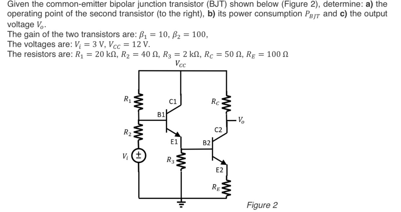 Solved Given the common-emitter bipolar junction transistor | Chegg.com