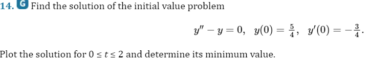 Solved 14. G Find the solution of the initial value problem | Chegg.com