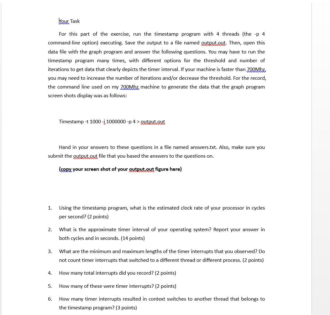 Lour Task For this part of the exercise, run the | Chegg.com