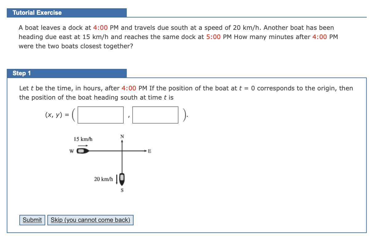 solved-tutorial-exercise-a-boat-leaves-a-dock-at-4-00-pm-and-chegg