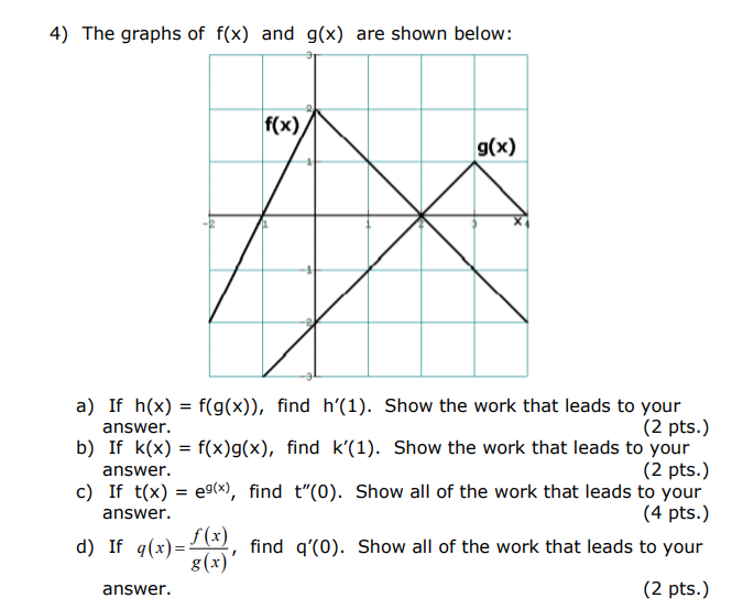 Solved Show All Work A If H X F G X Find H 1 Show Chegg Com