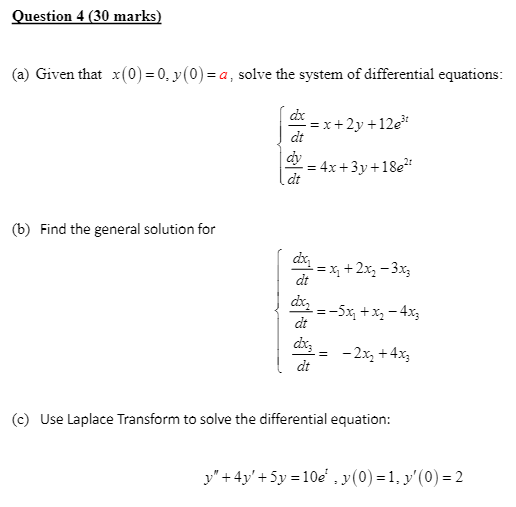 Solved (a) Given that x(0)=0,y(0)=a, solve the system of | Chegg.com