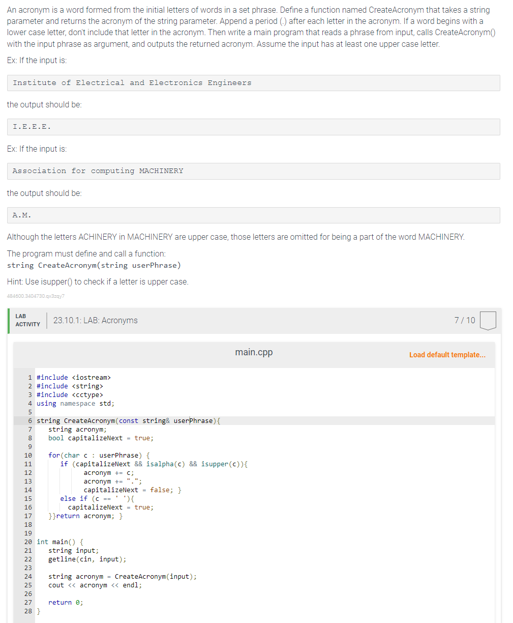 Solved in c++ please, currently my code does a good job of | Chegg.com