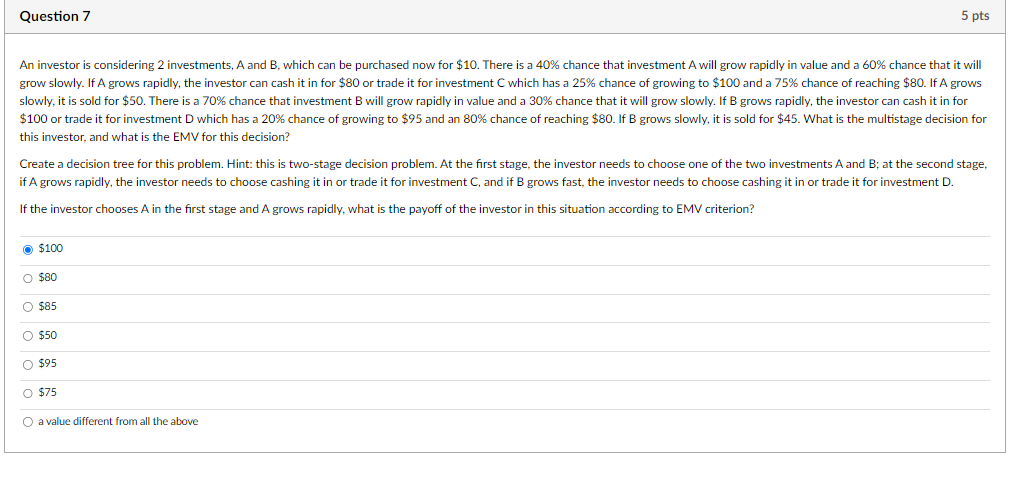 Solved An Investor Is Considering 2 Investments, A And B, | Chegg.com