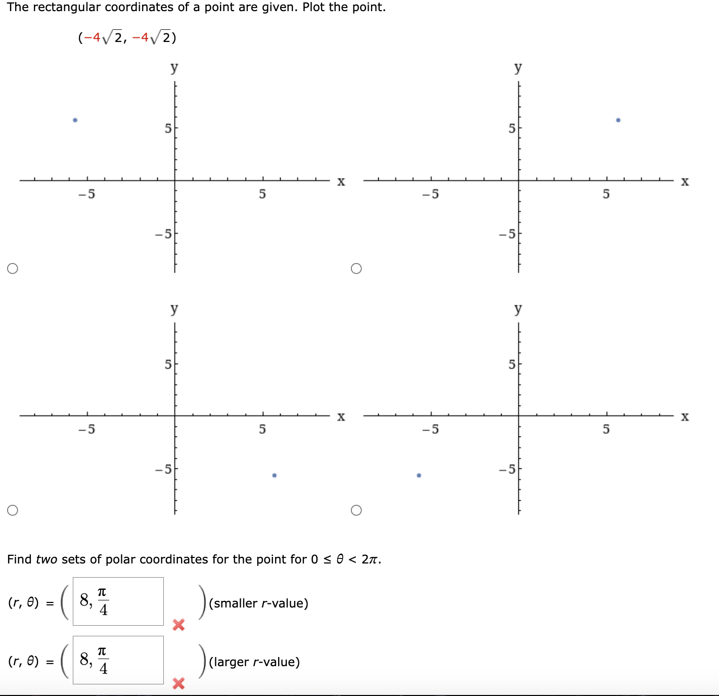 Solved The polar coordinates of a point are given. Plot the | Chegg.com