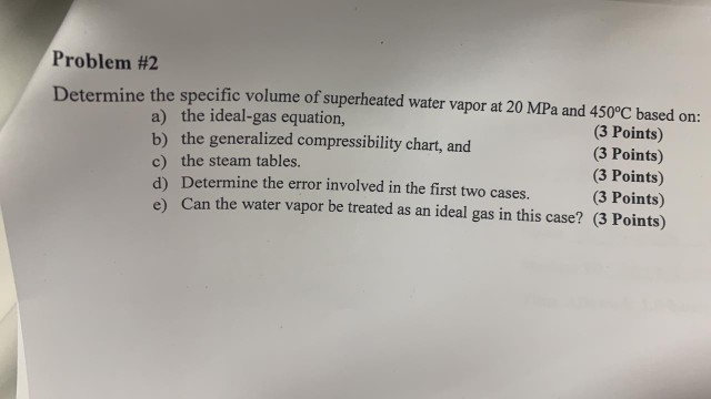 Solved Problem #2 Determine the specific volume of | Chegg.com