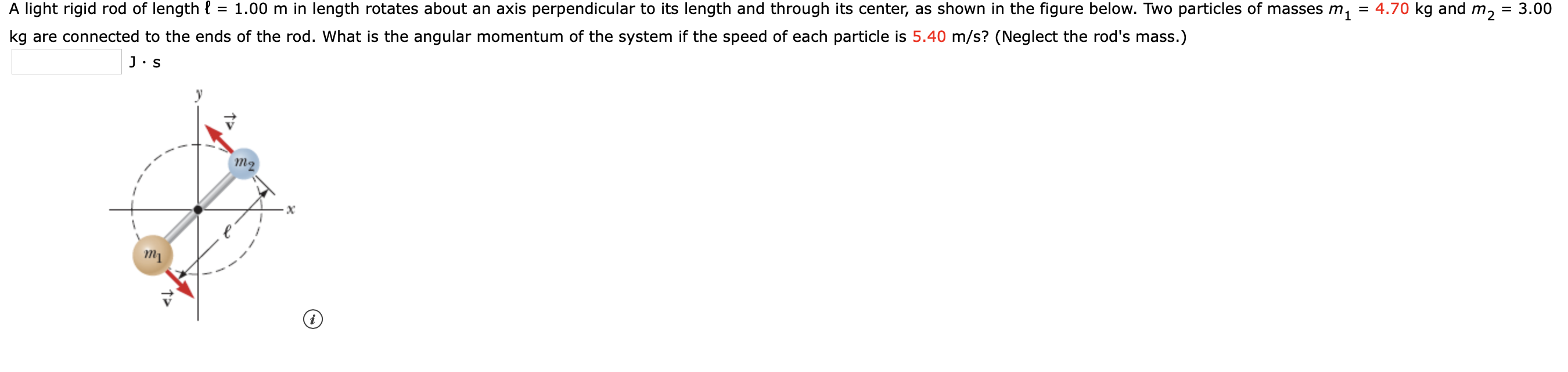 Light Rigid Rod Solved A light rigid rod of length l = 1.00 m in length | Chegg.com