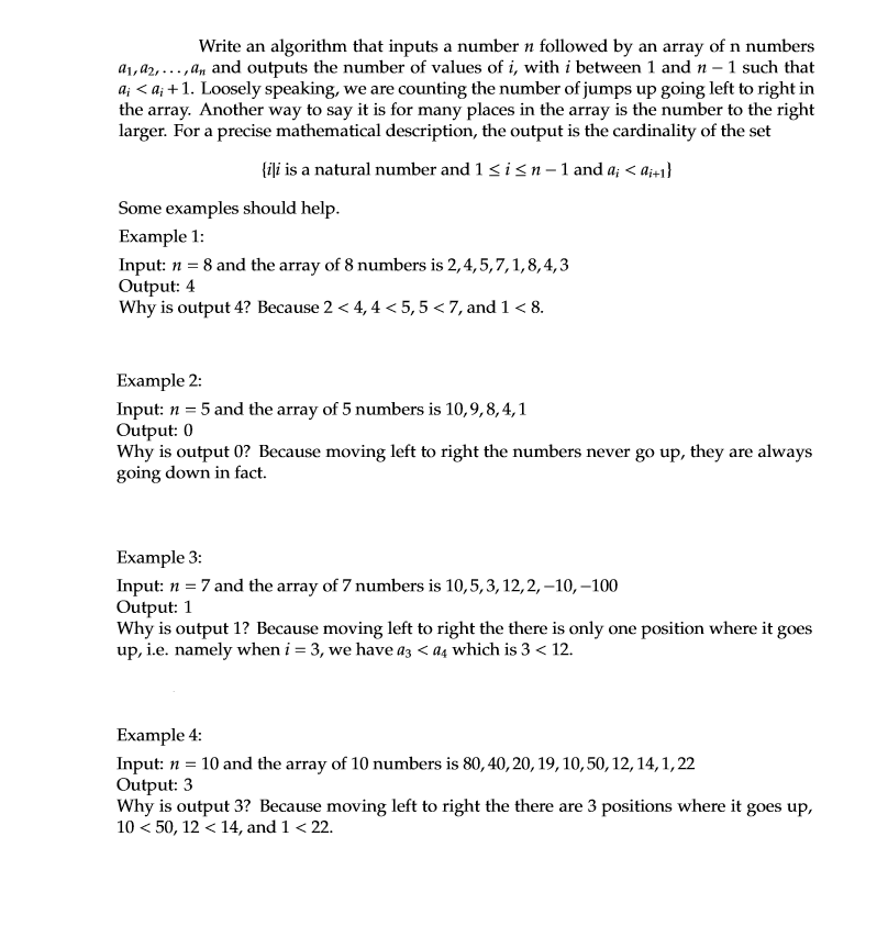 Solved Write an algorithm that inputs a number n followed by | Chegg.com