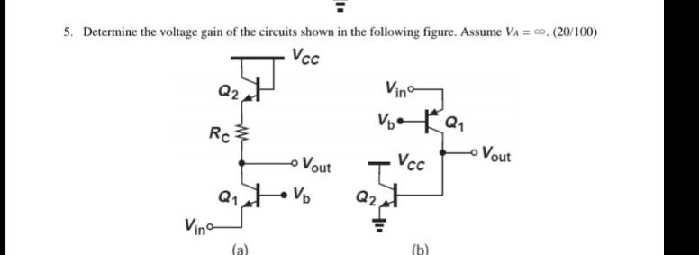 Solved Determine the voltage gain of the circuits shown in | Chegg.com