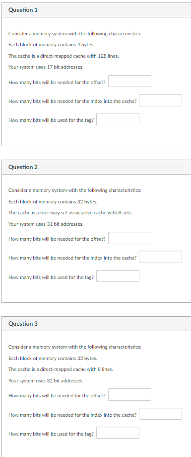 Solved Consider a memory system with the following | Chegg.com