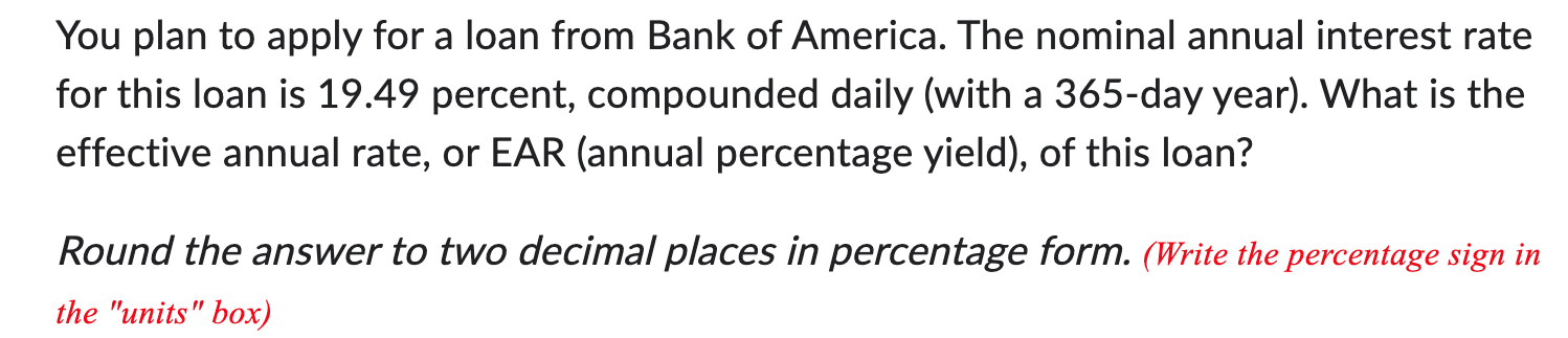 Solved You plan to apply for a loan from Bank of America. | Chegg.com