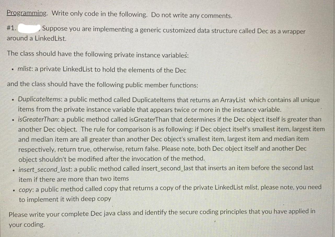 Solved Please write the java main for this question and | Chegg.com