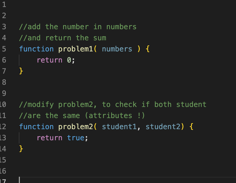 Solved //add the number in numbers //and return the sum | Chegg.com