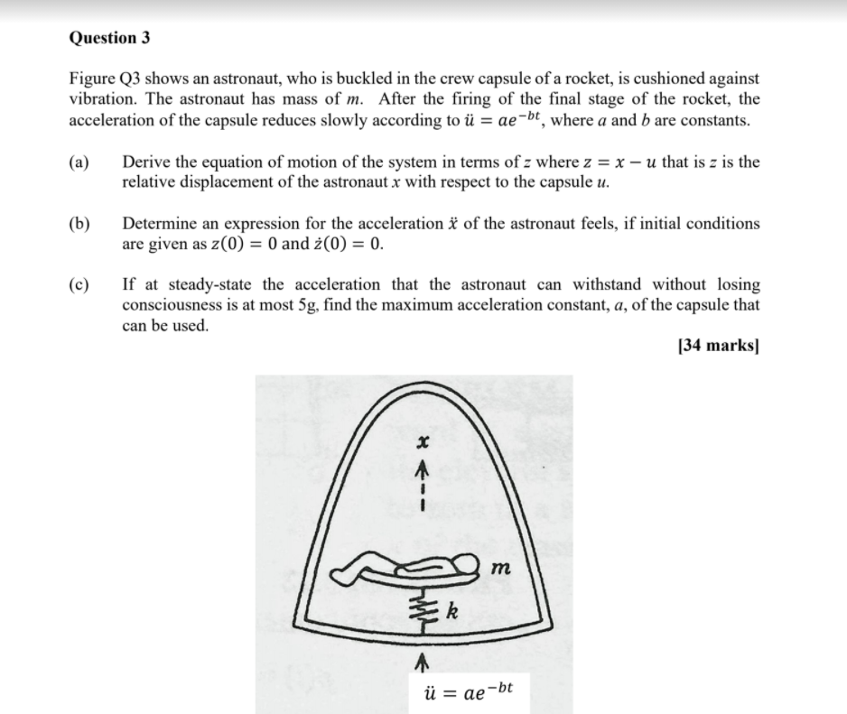 Solved Question 3 Figure Q3 Shows An Astronaut Who Is Bu Chegg Com