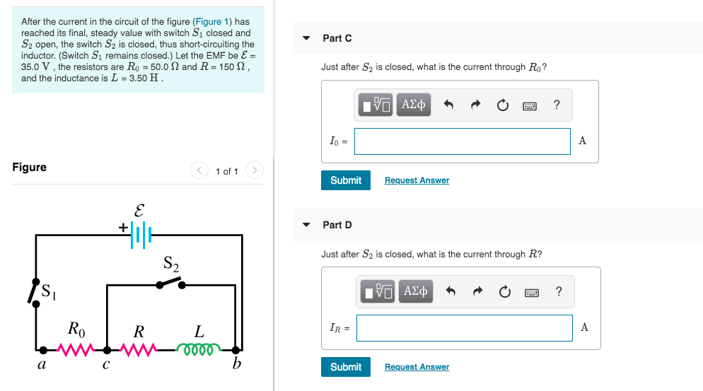 Solved Part A After the current in the circuit of the figure | Chegg.com