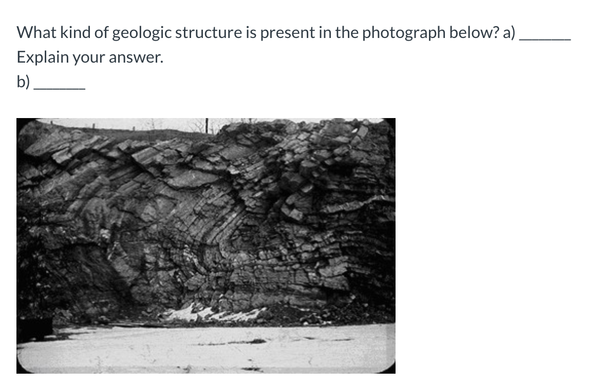 Solved What kind of geologic structure is present in the | Chegg.com
