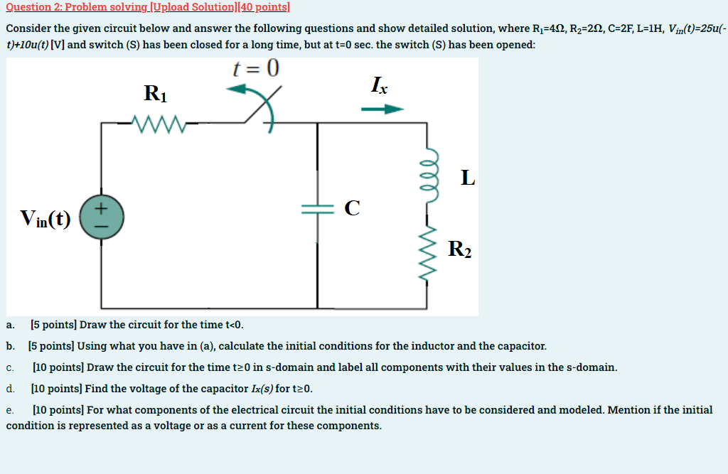 Solved Consider The Given Circuit Below And Answer The | Chegg.com