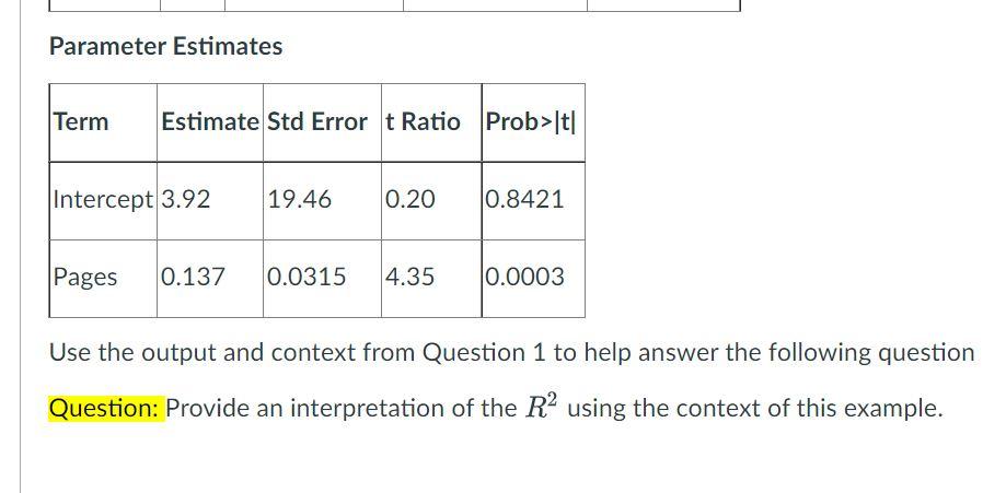 Solved Simple Linear Regression Problem: Undergraduate | Chegg.com