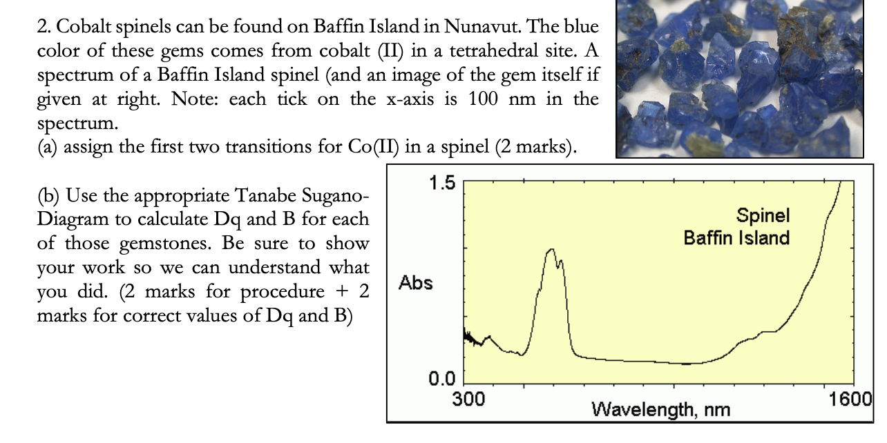 2. Cobalt spinels can be found on Baffin Island in | Chegg.com