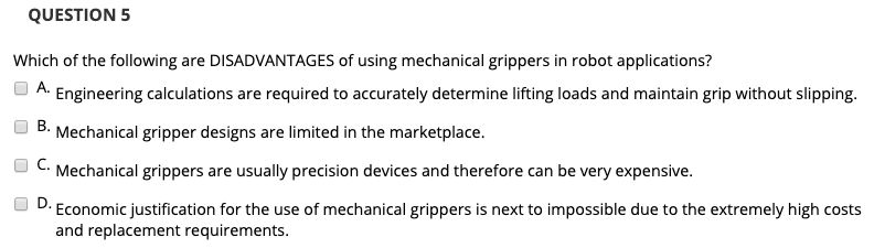 mechanical grippers in robots