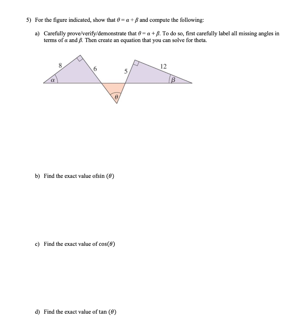 Solved 5) For The Figure Indicated, Show That 0 = A +B And | Chegg.com