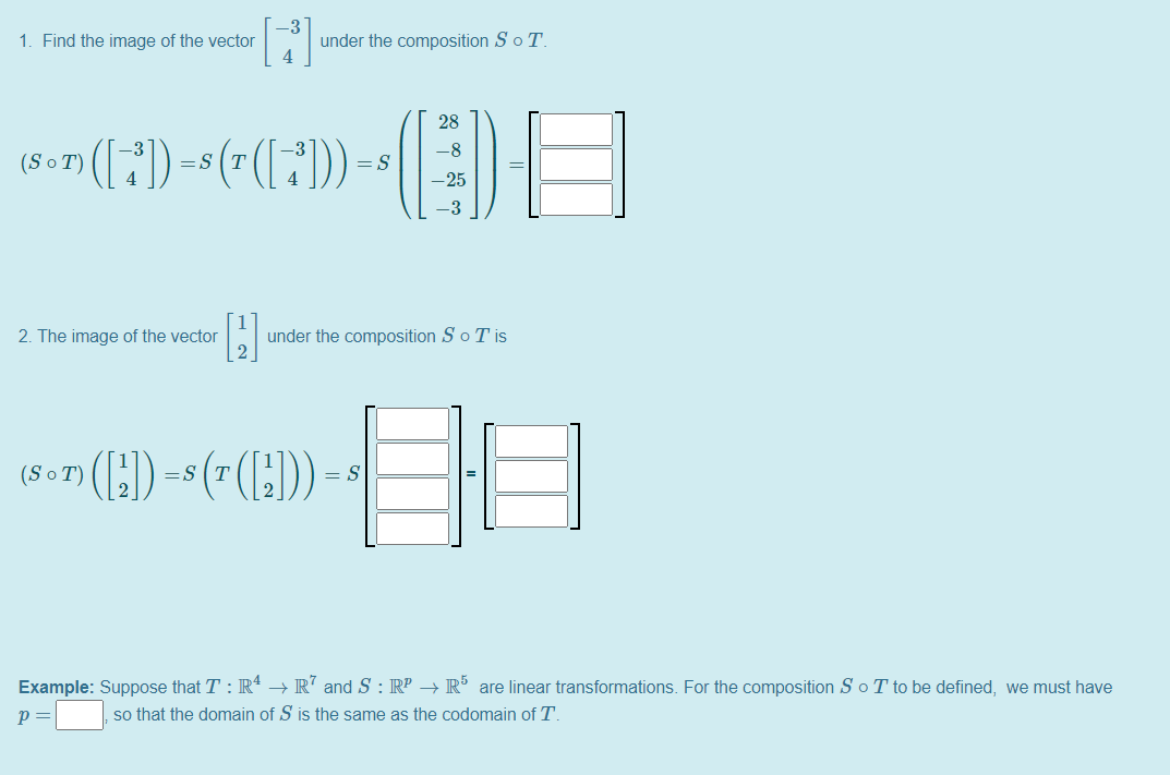 Solved Composition of Linear Transformations In many | Chegg.com