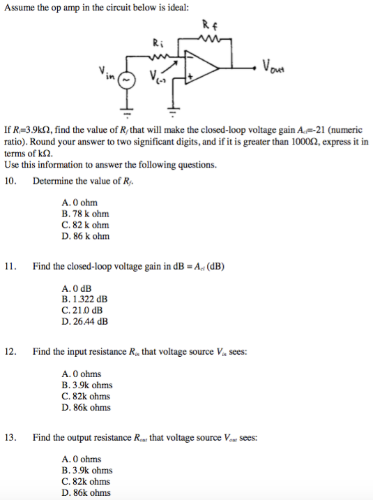 Solved Assume the op amp in the circuit below is ideal: V . | Chegg.com