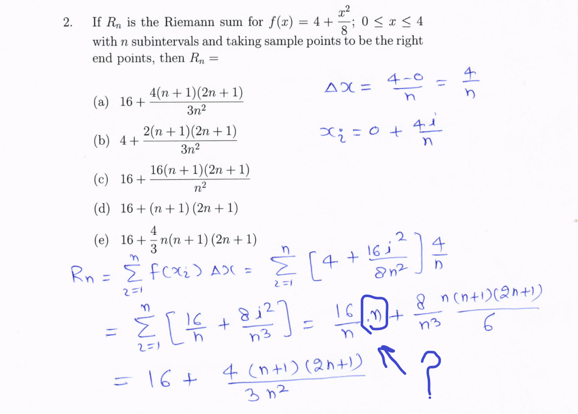 Solved 2. If Rn is the Riemann sum for f(x) = 4 + 8; x² -; 0 | Chegg.com