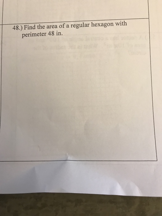 find the area of a regular hexagonal with perimeter 12