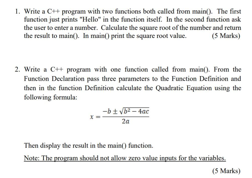 Solved 1. Write a CH+ program with two functions both called | Chegg.com
